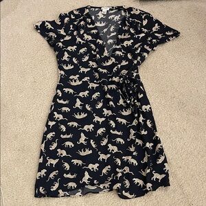 J.Crew Factory wrap dress with leopard print Size 4